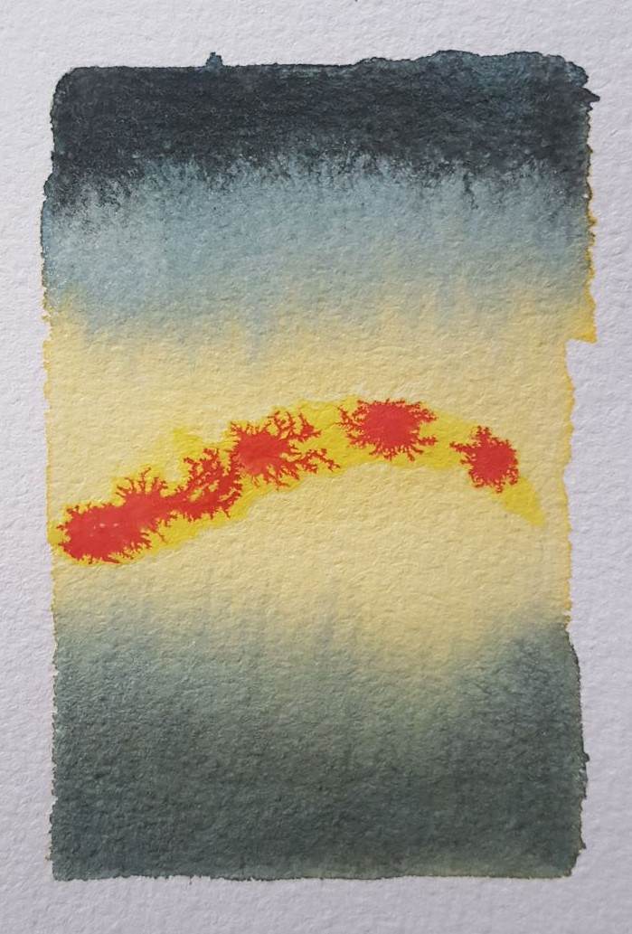 Create Decorative abstract watercolor painting oriented vertically.